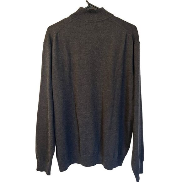 Alfani 100% Merino Wool Knit High Neck Pullover Sweater Long Sleeve Gray Men's L - Picture 2 of 8